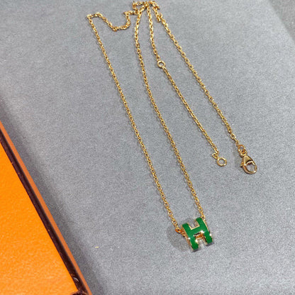 ¡®Lume Jewels¡¯POP H GREEN NECKLACE SILVER AND GOLD