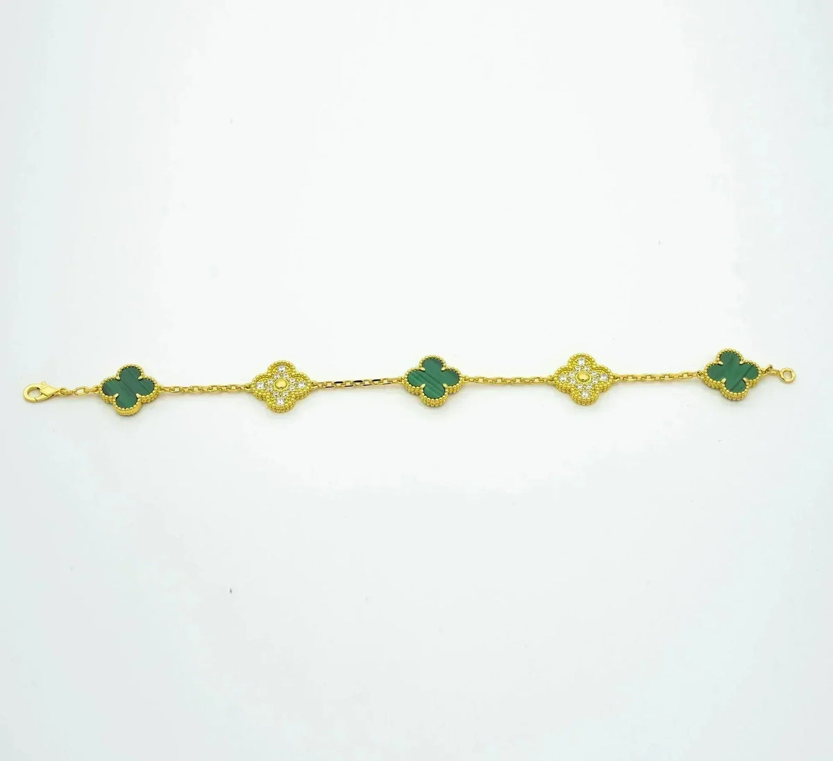 [Lume Jewels]New  CLOVER 5 MOTIF MALACHITE BRACELET COLLECTION