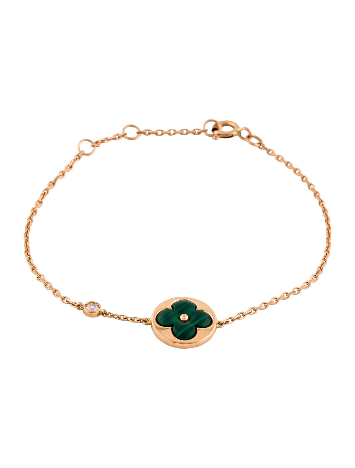 ¡®Lume Jewels¡¯SUN MALACHITE 1 DIAMOND PINK GOLD BRACELET