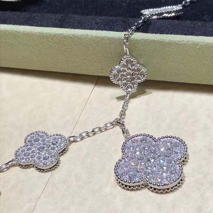 ¡®Lume Jewels¡¯CLOVER 6 MOTIFS SILVER DIAMOND BRACELET