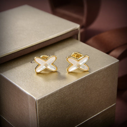 ¡®Lume Jewels¡¯JEUX DE WHITE MOP GOLD DIAMOND EARRINGS