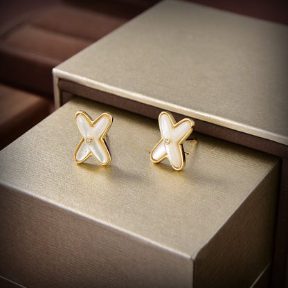 ¡®Lume Jewels¡¯JEUX DE WHITE MOP GOLD DIAMOND EARRINGS