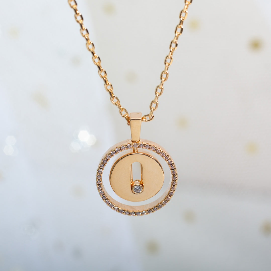 [Lume Jewels]LUCKY MOVE PM NECKLACE PINK GOLD DIAMOND