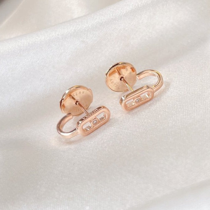 [Lume Jewels]CREOLES MOVE UNO MINI 1 DIAMOND EARRINGS