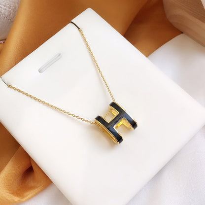 ¡®Lume Jewels¡¯HM CLIC BLACK ENAMEL GOLD NECKLACE
