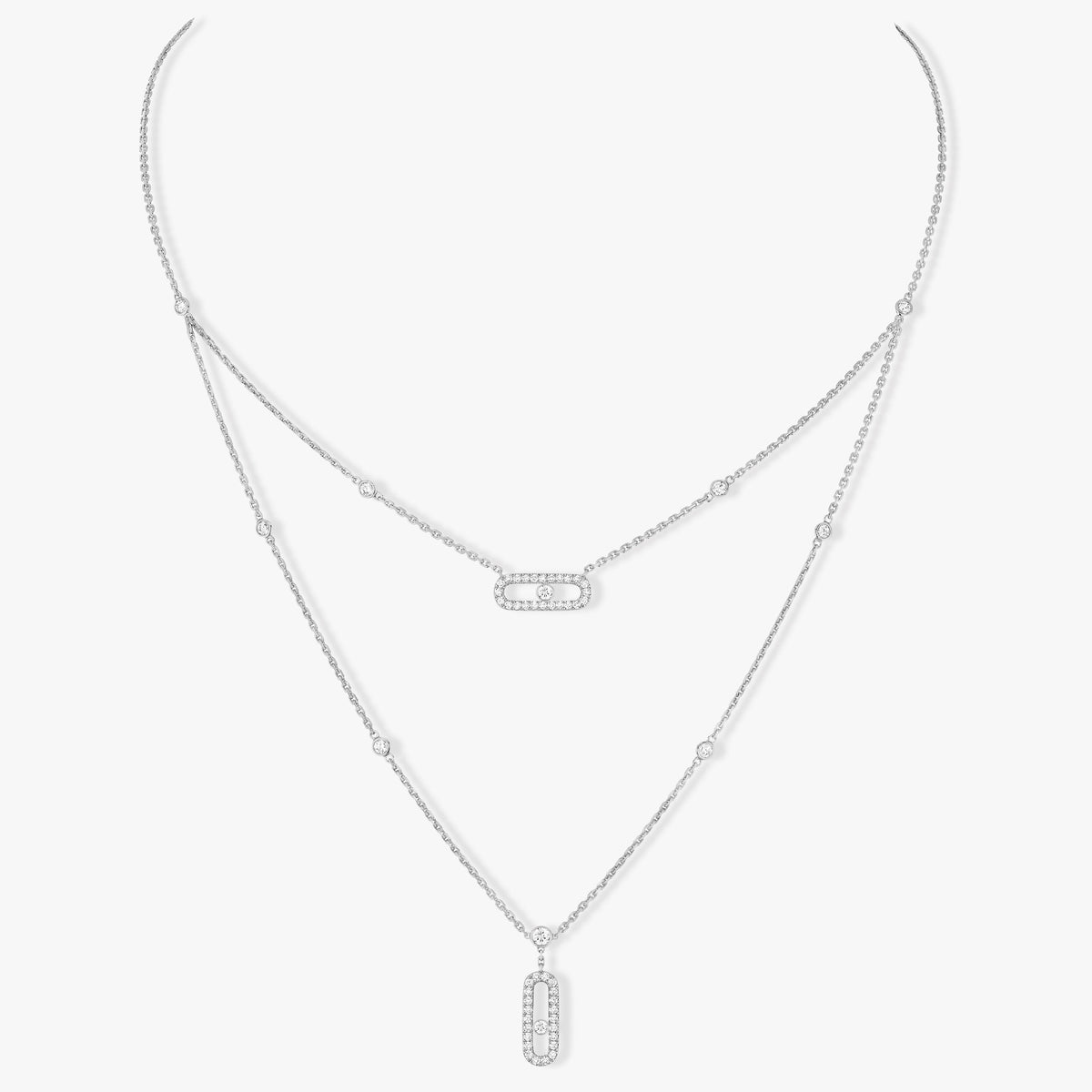 [Lume Jewels]MOVE 2 ROW DIAMOND NECKLACE