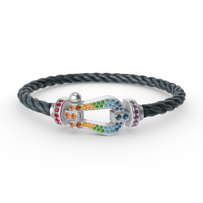 ¡®Lume Jewels¡¯FORC LARGE HORSESHOE  COLORED DIAMOND BRACELET SILVER