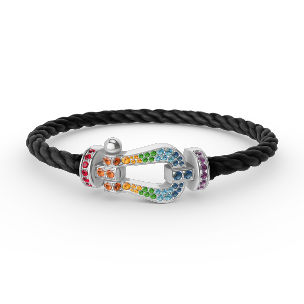 ¡®Lume Jewels¡¯FORC LARGE HORSESHOE  COLORED DIAMOND BRACELET SILVER