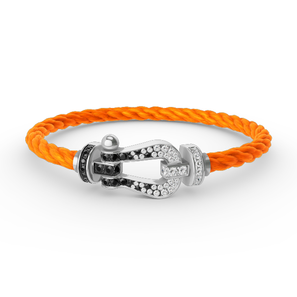 ¡®Lume Jewels¡¯FORCE LARGE HORSESHOE BLACK WHITE DIAMOND BRACELET SILVER