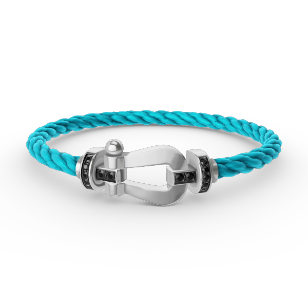 ¡®Lume Jewels¡¯FORCE LARGE HORSESHOE BLACK DIAMOND BRACELET SILVER