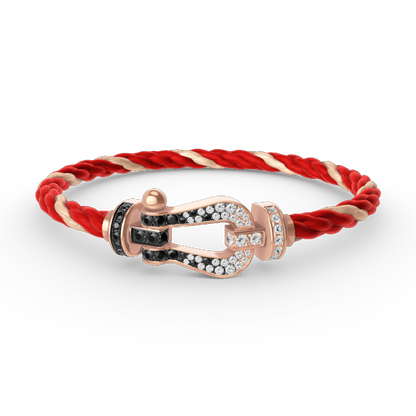 ¡®Lume Jewels¡¯FORCE LARGE HORSESHOE BLACK WHITE DIAMOND BRACELET ROSE GOLD