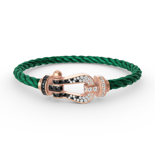 ¡®Lume Jewels¡¯FORCE LARGE HORSESHOE BLACK WHITE DIAMOND BRACELET ROSE GOLD