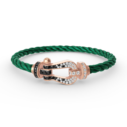 ¡®Lume Jewels¡¯FORCE LARGE HORSESHOE BLACK WHITE DIAMOND BRACELET ROSE GOLD