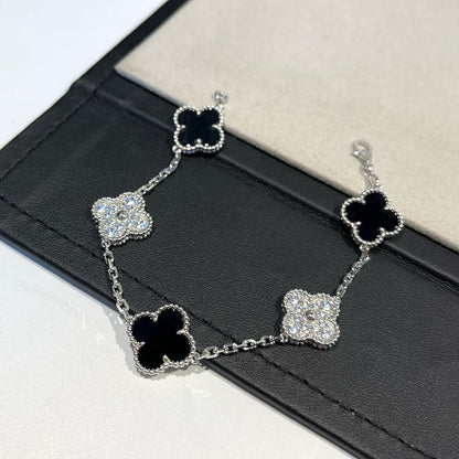 [Lume Jewels]New CLOVER 5 MOTIF ONYXS BRACELET COLLECTION