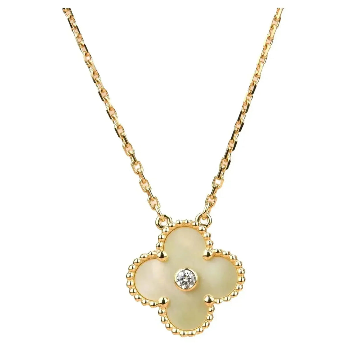 ¡®Lume Jewels¡¯CLOVER 15MM DIAMOND GOLD MOTHER OF PEARL NECKLACE
