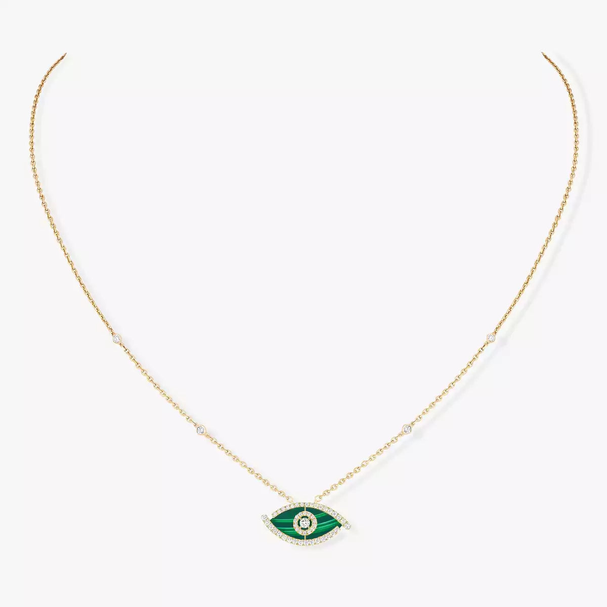 [Lume Jewels]Lucky Eye Diamond Necklace in Rose Gold and Turquoise