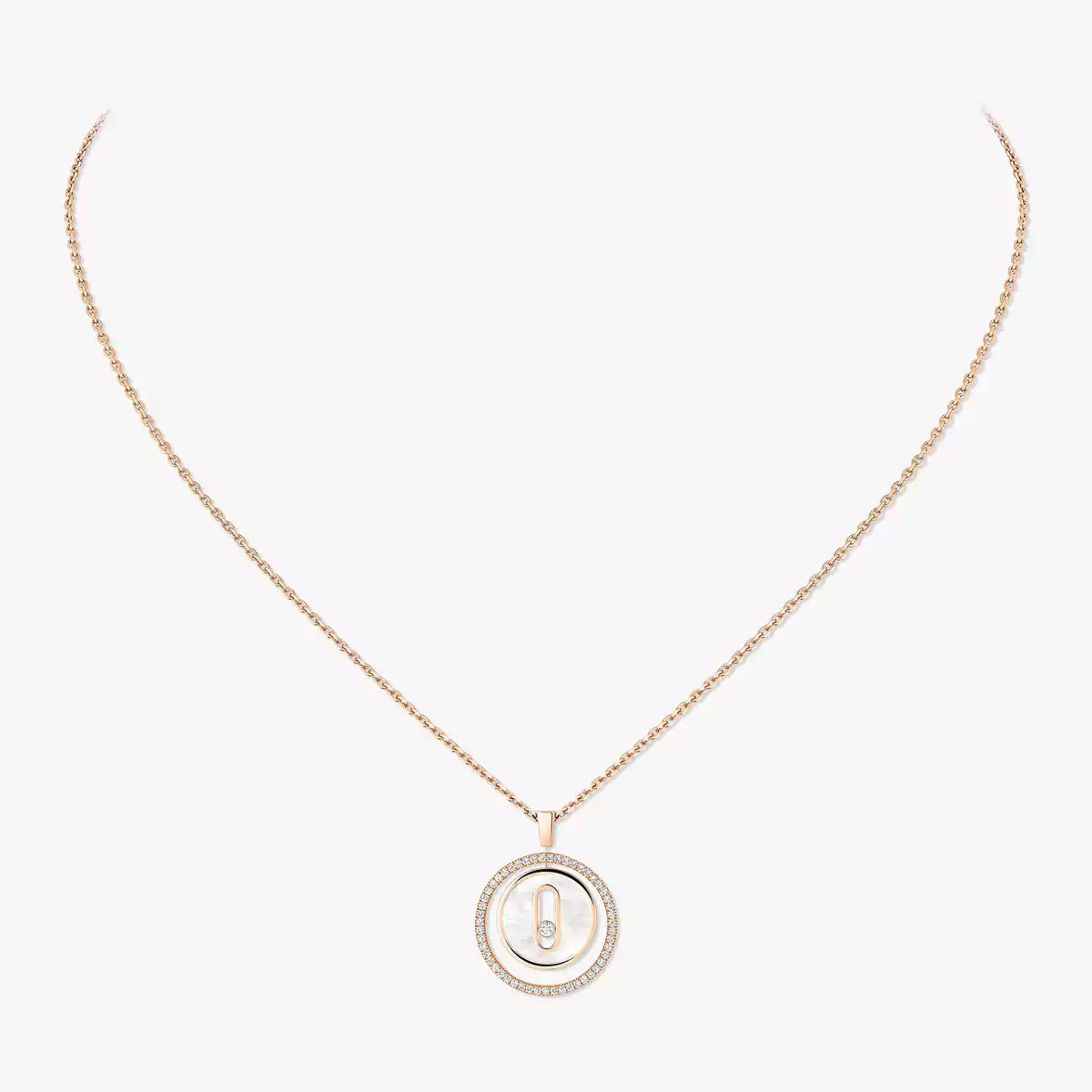 [Lume Jewels]Lucky Move Diamond Necklace in Rose Gold and White Mother-of-Pearl