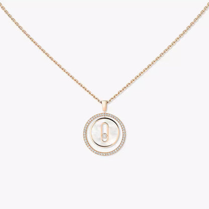 [Lume Jewels]Lucky Move Diamond Necklace in Rose Gold and White Mother-of-Pearl