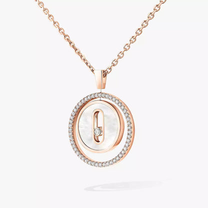 [Lume Jewels]Lucky Move Diamond Necklace in Rose Gold and White Mother-of-Pearl