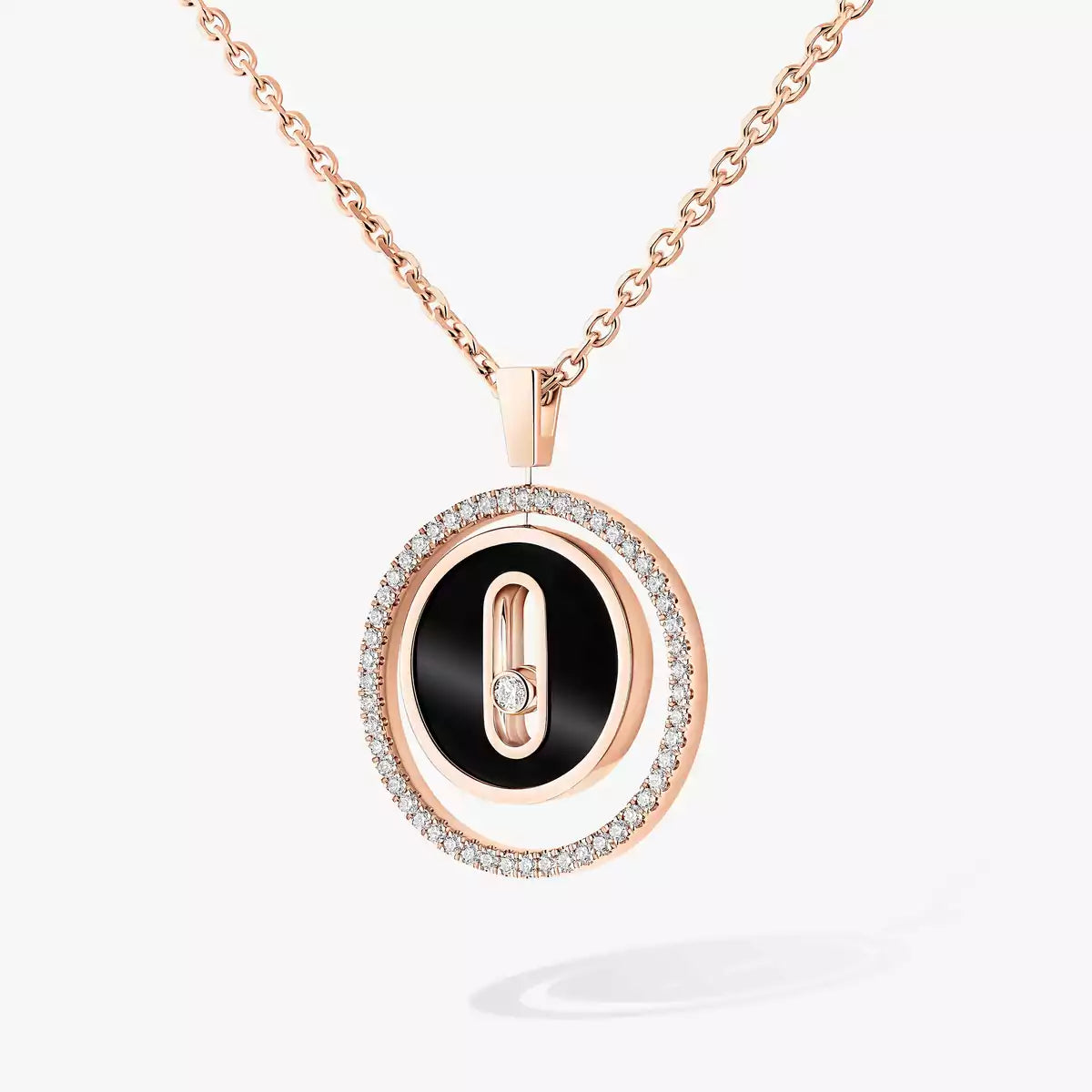 [Lume Jewels]Lucky Move Diamond Necklace in Rose Gold and White Mother-of-Pearl