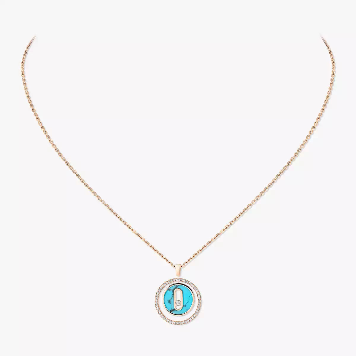 [Lume Jewels]Lucky Move Diamond Necklace in Rose Gold and White Mother-of-Pearl