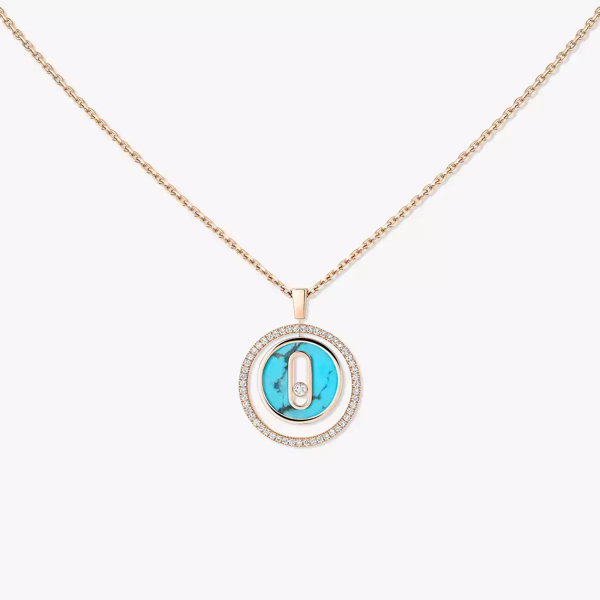 [Lume Jewels]Lucky Move Diamond Necklace in Rose Gold and White Mother-of-Pearl