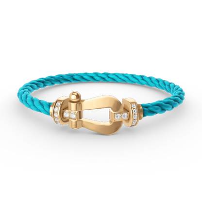 ¡®Lume Jewels¡¯FORCE LARGE HORSESHOE HALF DIAMOND BRACELET GOLD