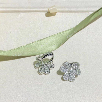 ¡®Lume Jewels¡¯FRIVOLE SILVER FLOWER DIAMOND EARRINGS
