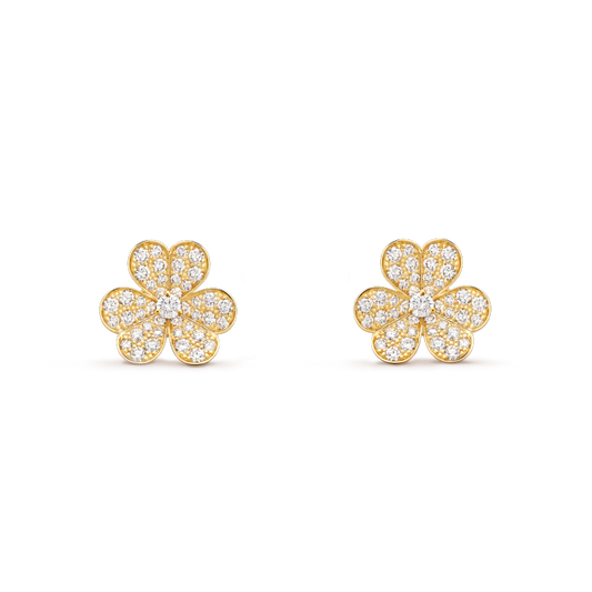¡®Lume Jewels¡¯FRIVOLE GOLD FLOWER DIAMOND EARRINGS