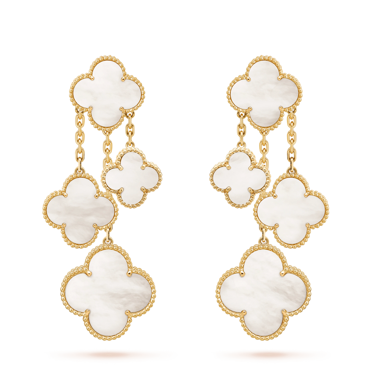 ¡®Lume Jewels¡¯CLOVER EARRINGS WHITE MOP 4 MOTIFS GOLD