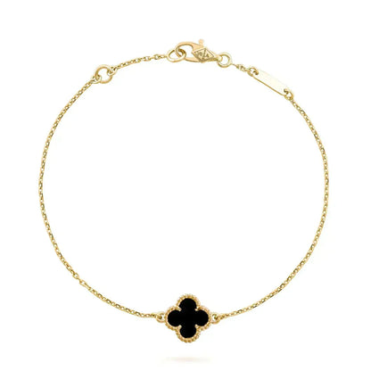 ¡®Lume Jewels¡¯CLOVER ONYX SINGLE FLOWER BRACELET