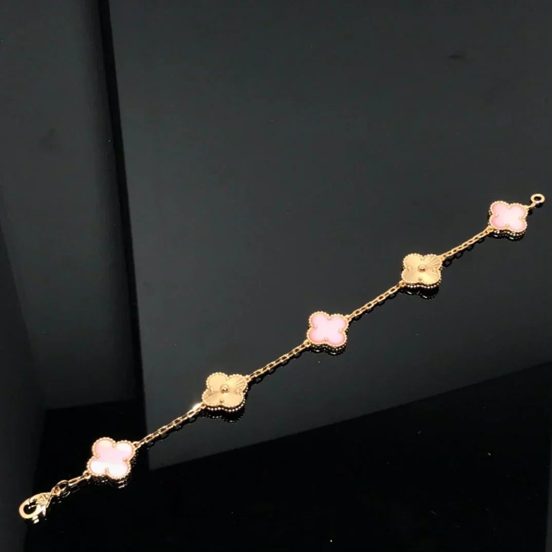 [Lume Jewels]New  CLOVER 5 MOTIFS  PINK MOP BRACELET COLLECTION