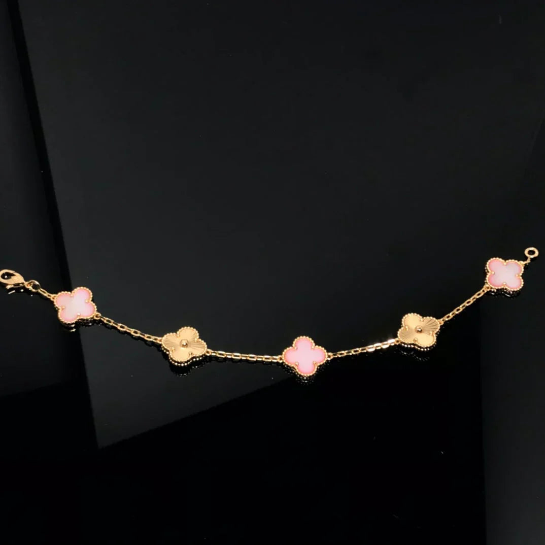 [Lume Jewels]New  CLOVER 5 MOTIFS  PINK MOP BRACELET COLLECTION