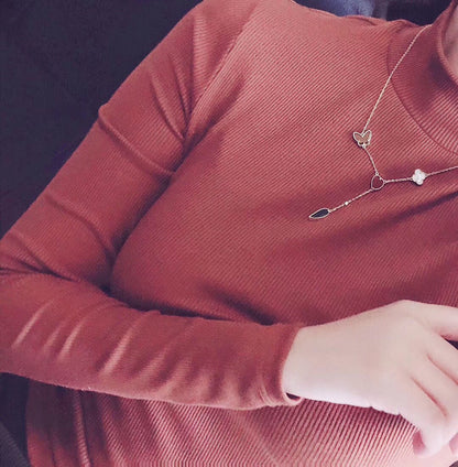 ¡®Lume Jewels¡¯LUCKY SPRING 4 MOTIFS ROSE GOLD NECKLACE