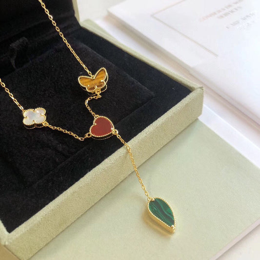 ¡®Lume Jewels¡¯LUCKY SPRING 4 MOTIFS ROSE GOLD NECKLACE