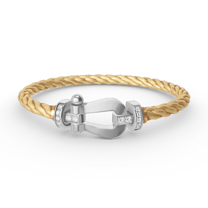 ¡®Lume Jewels¡¯FORCE LARGE HORSESHOE HALF DIAMOND BRACELET SILVER